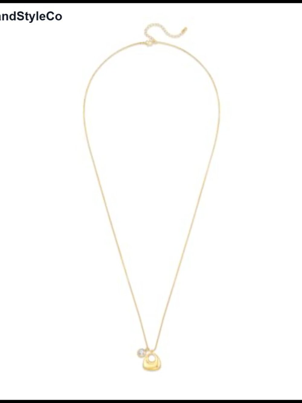 18K Gold Plated Long Pendant Necklace Cubic Zirconia Box Chain Lariat